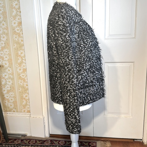 On Trend IRO Cof Black and White Open Front Tweed Jacket- Size 38 - Picture 8 of 11